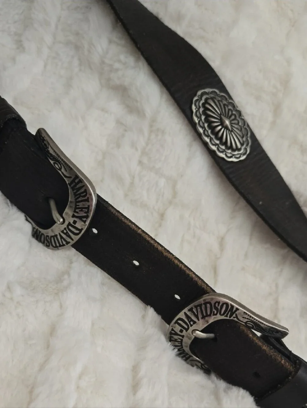 Harley Davidson  Double Buckle Leather Belt